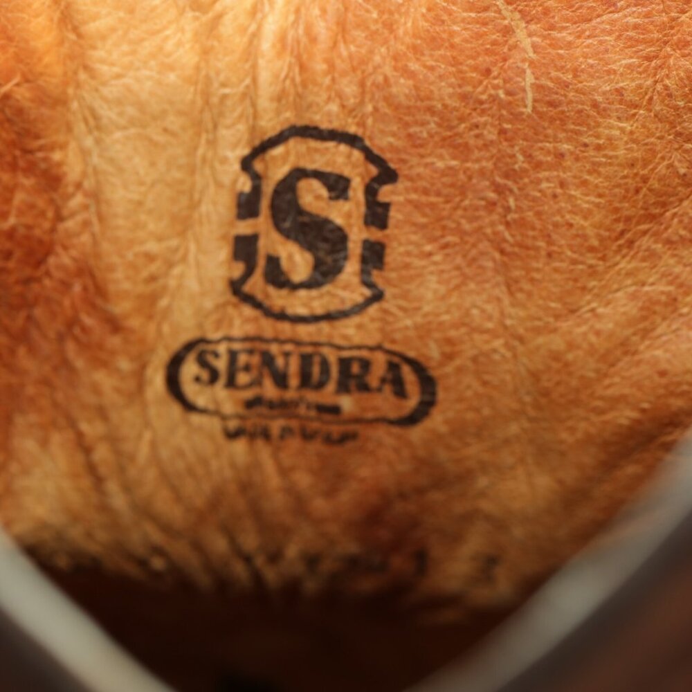 Sendra Mens Cowboy Boots Size 7 Brown Leather Embroidered Woven Snip Toe Western - Picture 12 of 16
